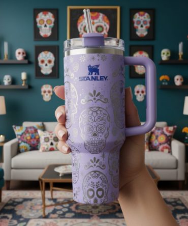 Sugar Skulls Custom Stanley Quencher 40Oz Stainless Steel Tumbler