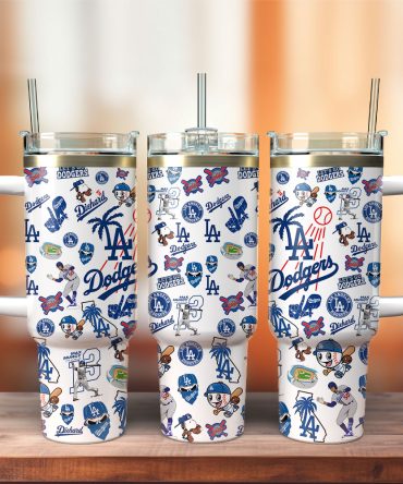 Los Angeles Dodgers Mlb Sports Custom Stanley Quencher 40Oz Stainless Steel Tumbler With Handle