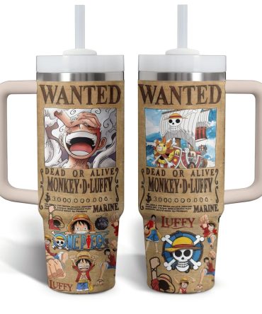 Luffy Once Piece Anime Custom Stanley Quencher 40Oz Stainless Steel Tumbler With Handle