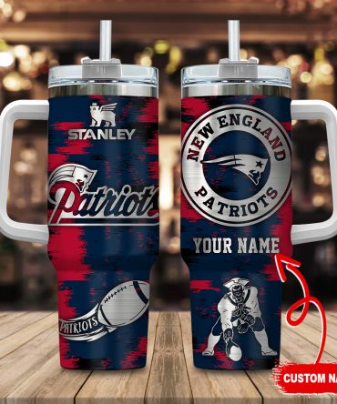 New England Patriots Nfl Custom Stanley Quencher 40Oz Stainless Steel Tumbler With Handle