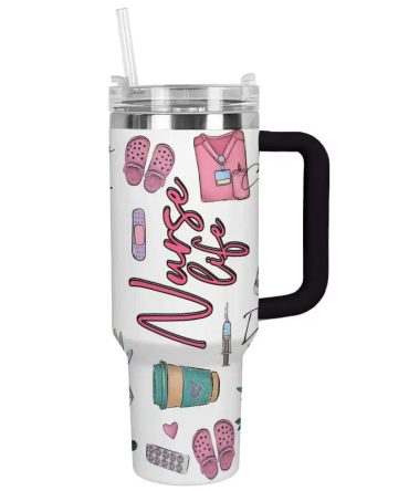 Nurse Custom 40Oz Stainless Steel Tumbler With Handle