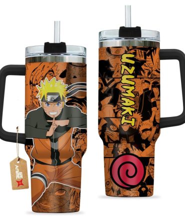 Uzumaki Naruto Anime Custom Stanley Quencher 40Oz Stainless Steel Tumbler
