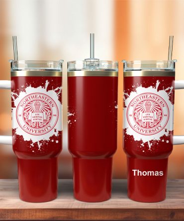 Northeastern University Custom Stanley Quencher 40Oz Stainless Steel Tumbler With Handle