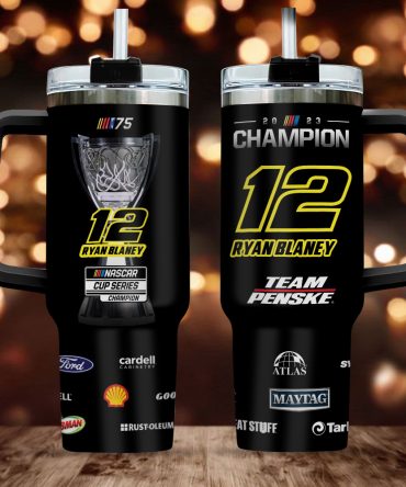 Ryan Blaney X Team Penske Nascar Custom Stanley Quencher 40Oz Stainless Steel Tumbler With Handle