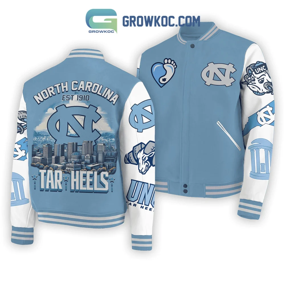 Unc Tar Heels Varsity Jacket - Stylish Blue Bomber For Fans , Limited Edition