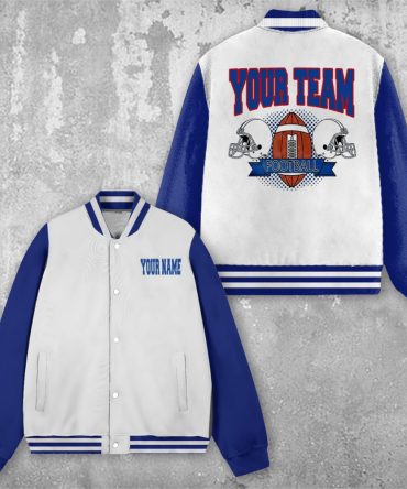 Custom Your Name Football Varsity Jacket - Personalized Name, Premium Quality, Perfect Gift For Fans
