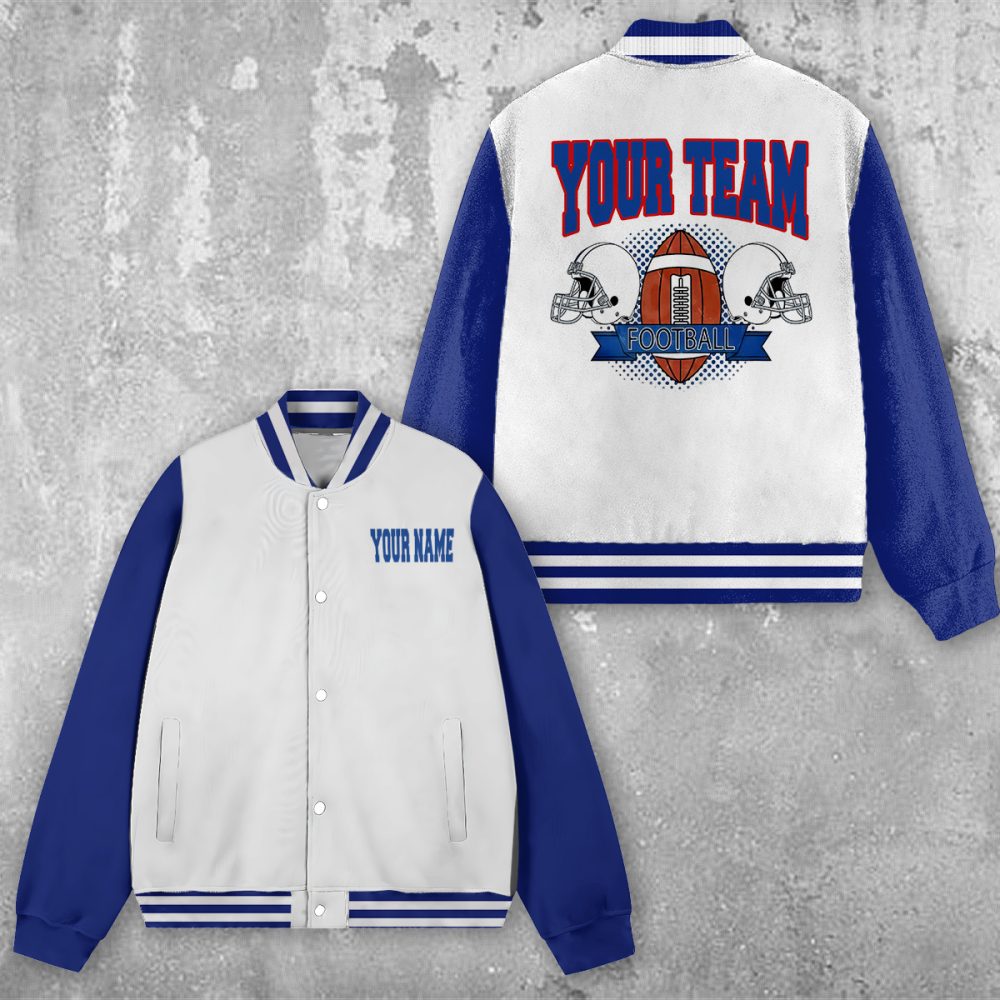 Custom Your Name Football Varsity Jacket - Personalized Name, Premium Quality, Perfect Gift For Fans