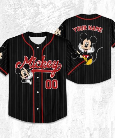 Customizable Mickey Mouse Baseball Jersey - Personalized Name & Number