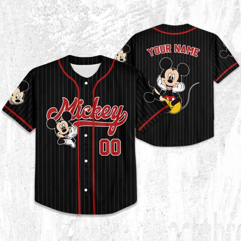 Customizable Mickey Mouse Baseball Jersey - Personalized Name & Number