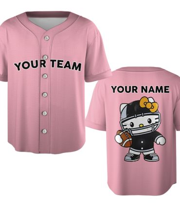 Hello Kitty Custom Your Pink Baseball Jersey - Cute & Sporty Fan Gear For Women & Kids