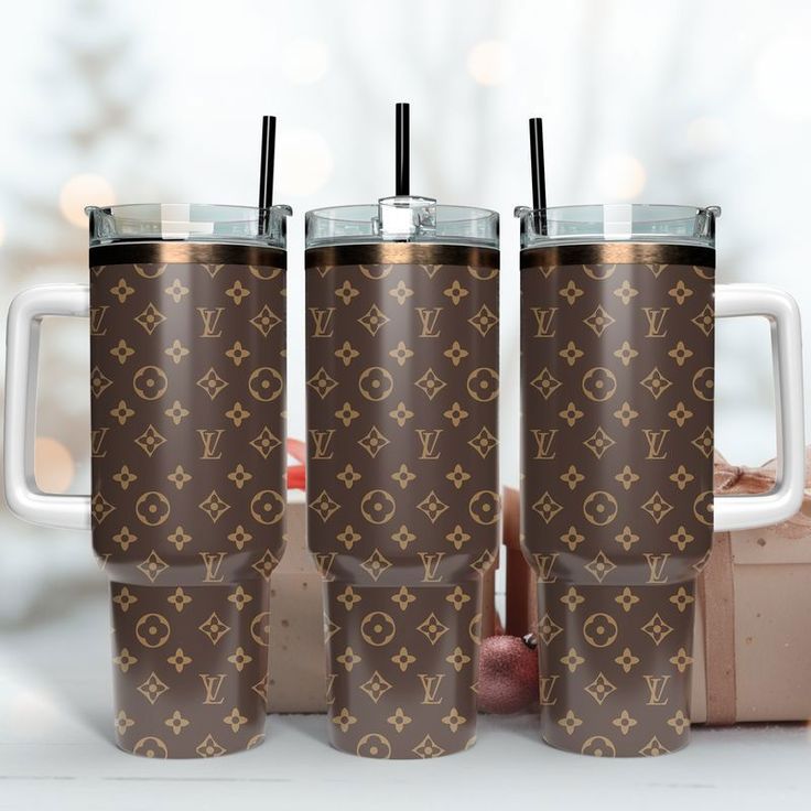 Louis Vuitton Stanley Cup, 40 Oz Tumbler With Handle, Stylish Insulated For Hot/Cold Drinks - Perfect Gift (Copy)