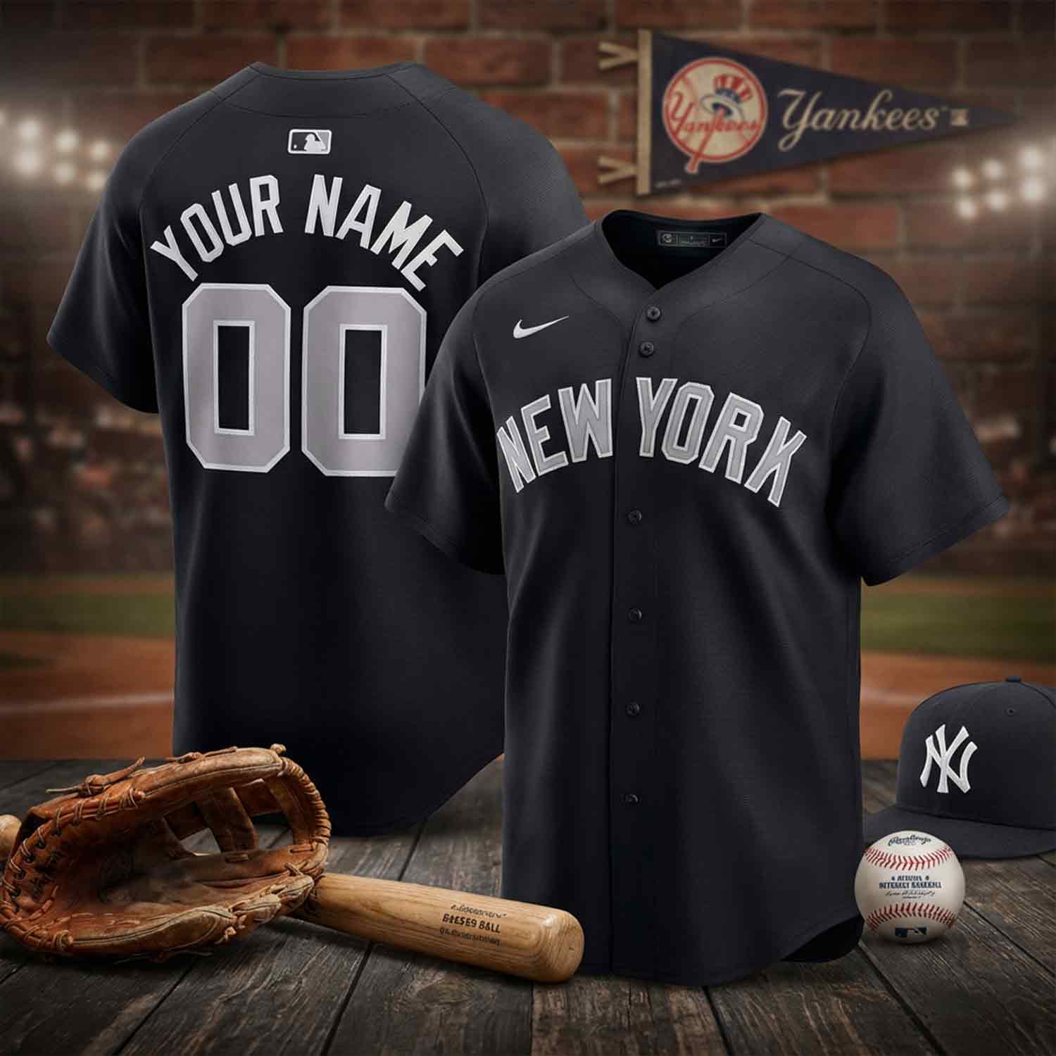 Customizable New York Baseball Jersey - Add Your Name & Number - Perfect Gift!