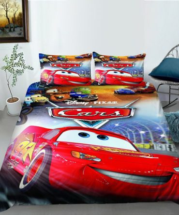 Disney Pixar Cars Bedding Set - Lightning Mcqueen Twin Comforter & Pillowcases