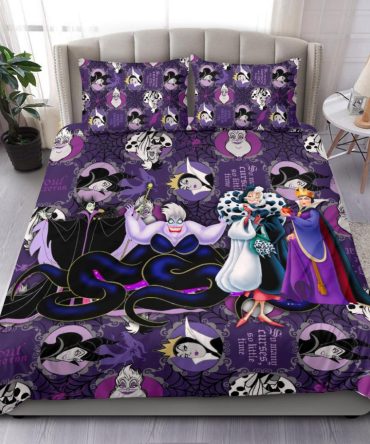 Disney Villains Purple Comforter Set - Queen Size Bedding For Kids & Adults