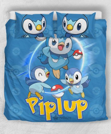 Piplup Pokémon Bedding Set - Cozy Blue Comforter & Pillowcases For Kids