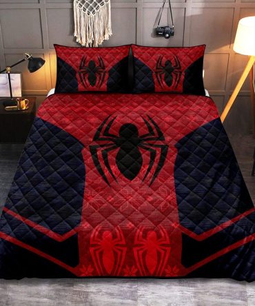 Superhero-Inspired Red & Black Bedding Set - Cozy Comforter With Pillow Shams
