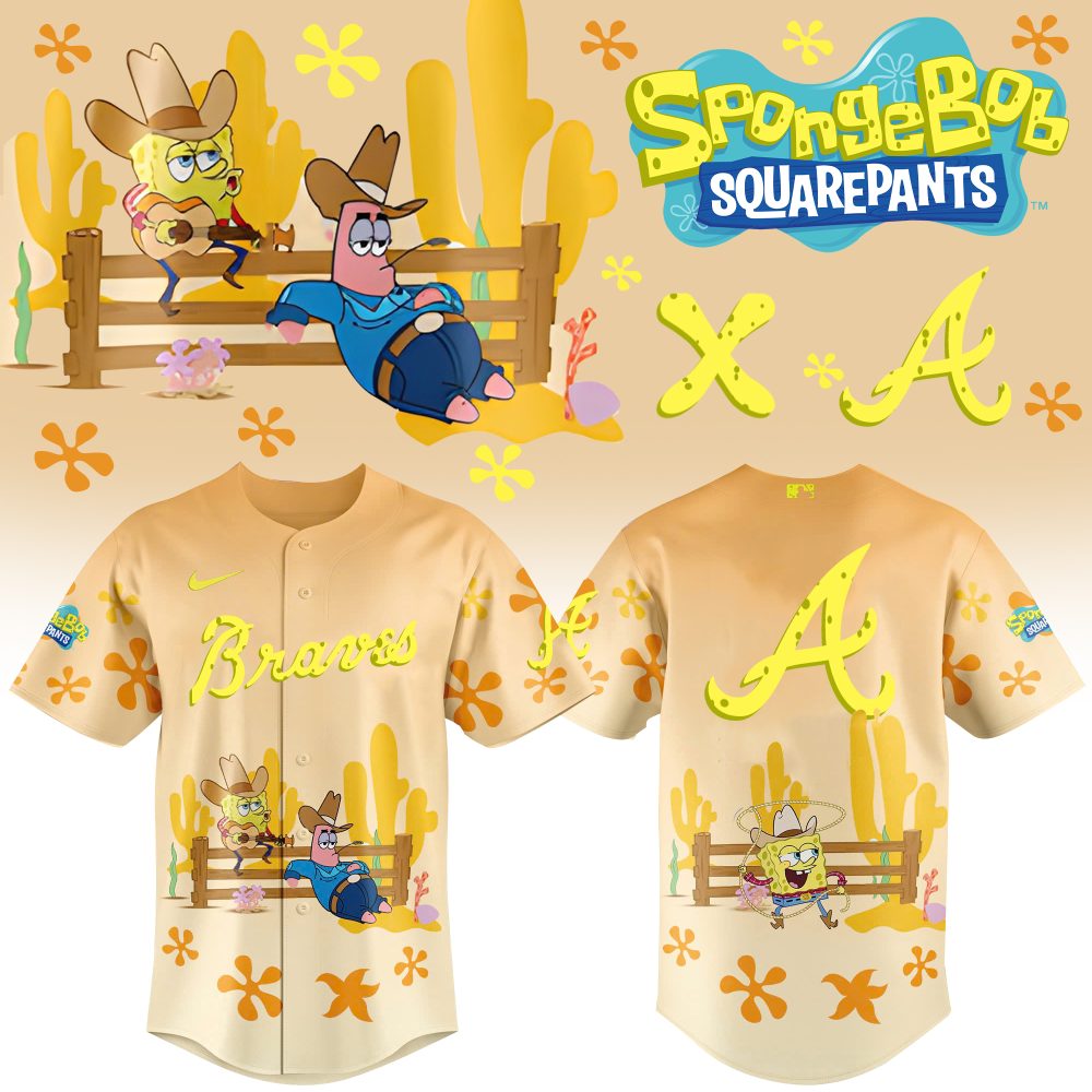 Limited Edition Spongebob X Braves Cowboy Jersey – Unique And Stylish Apparel!