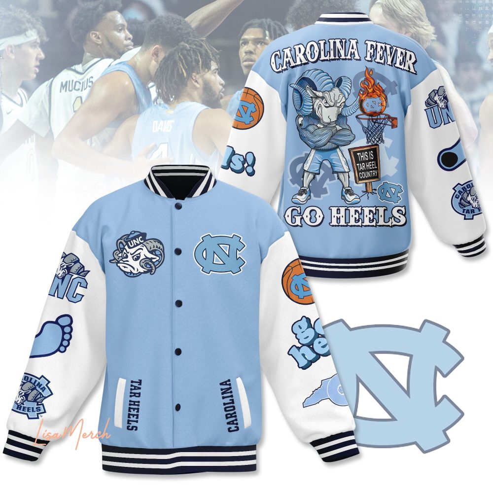 Unc Tar Heels Varsity Jacket - Carolina Fever Edition, Bold Graphics, Perfect Gift!