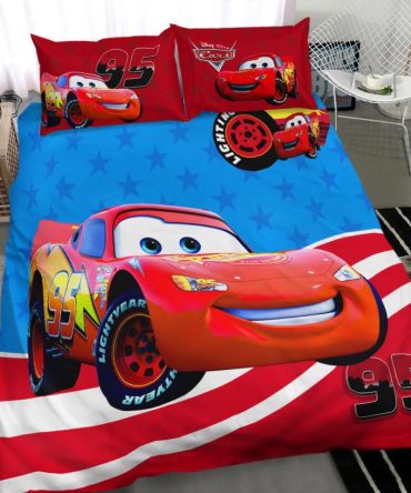 Kids' Lightning Mcqueen Bedding Set - Disney Cars Comforter & Pillowcase - Twin Size