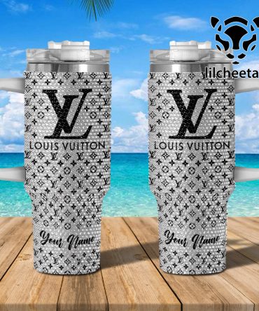 Louis Vuitton Stanley Cup, 40 Oz Tumbler With Handle, Stylish & Insulated For Hot/Cold Drinks - Perfect Gift Luxury Tumbler With Straw - Elegant Travel Mug Gift 2