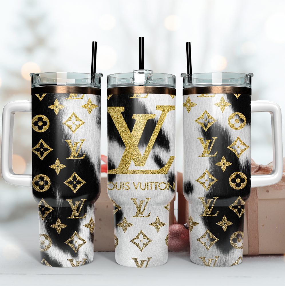 Louis Vuitton Stanley Cup, 40 Oz Tumbler With Handle, Stylish & Insulated For Hot/Cold Drinks - Perfect Gift