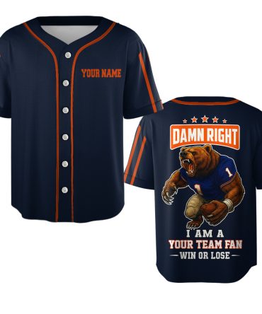Custom Your Team Name Sport Fan Baseball Jersey - Bold Design For Win Or Lose Supporters