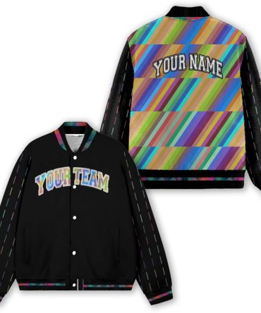 Vibrant Custom your team name Rainbow Varsity Jacket - Limited Edition Fan Gear