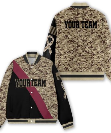 Custom Your Team Name Sport Camouflage Varsity Jacket - Limited Edition Fan Gear