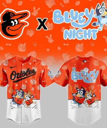 Limited Edition Orioles X Bluey Kids' Jersey - Vibrant Fun Sportswear!