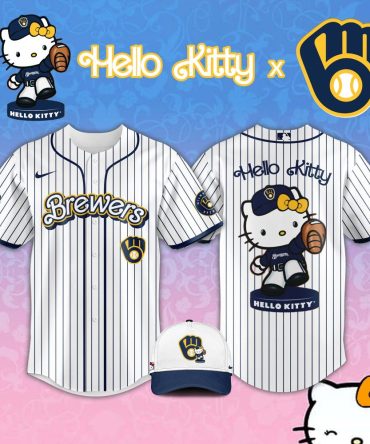 Limited Edition Hello Kitty X Brewers Jersey – Cute Baseball Fan Gear!