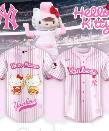 Custom Hello Kitty Yankees Jersey – Personalized Pink Mlb Fan Gear For Kids & Adults