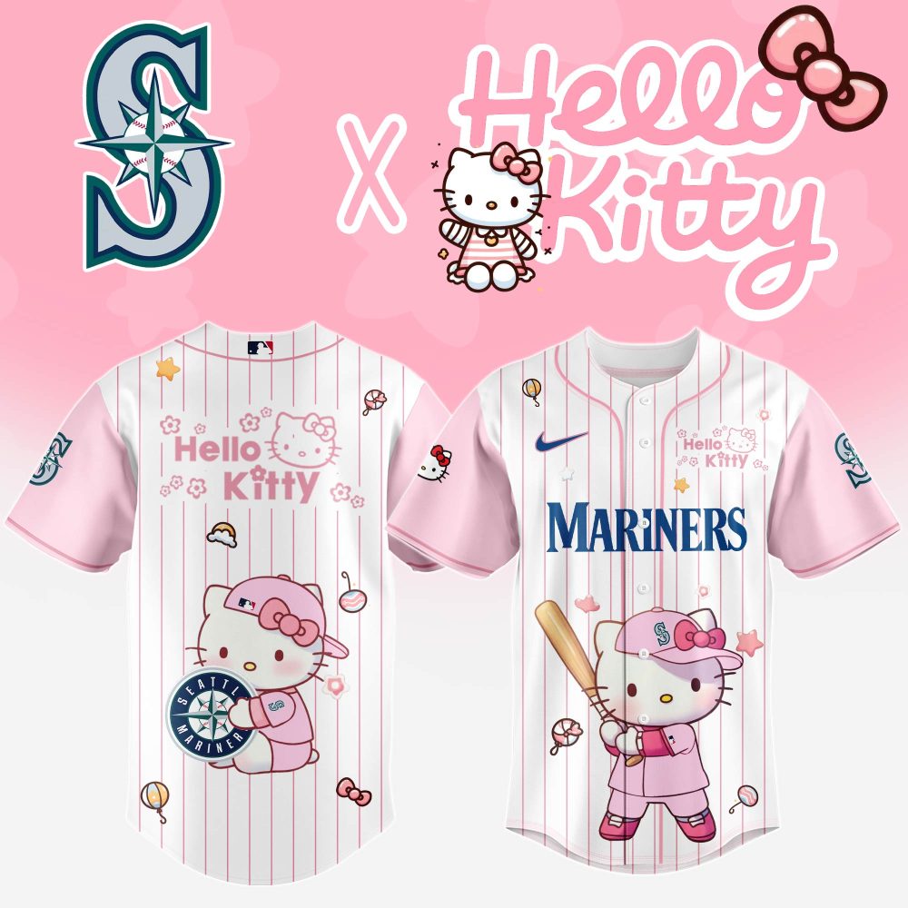 Limited Edition Hello Kitty X Mariners Jersey - Cute Mlb Baseball Fan Gear!
