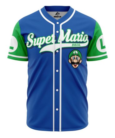 Super Mario Bros Luigi Baseball Jersey - Retro Gamer Fashion Tee