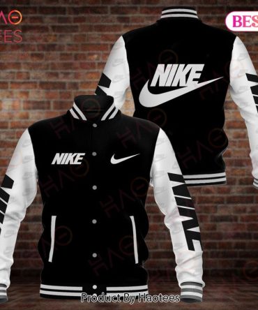 Stylish Black & White Nike Varsity Jacket - Trendy Design, Premium Quality, Perfect For Casual Wear
