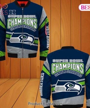 New Fashion Seattle Bomber Jacket Super Bowl Champions Winter Gift For Men