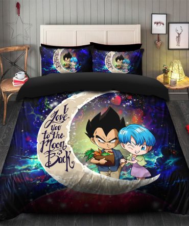 Vegeta And Bulma Dragon Ball Love You To The Moon Galaxy Bedding Set Duvet Cover And 2 Pillowcases