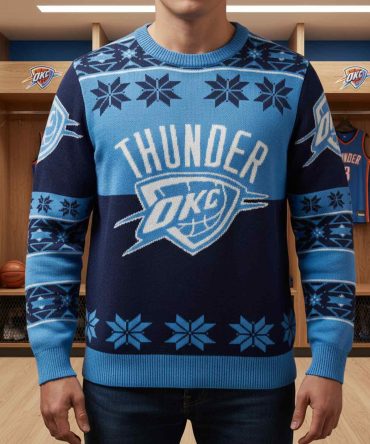 Best Oklahoma City Thunder_ Oklahoma City Thunder Big Logo Nba Ugly Christmas Sweater