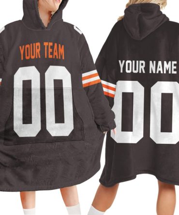 Custom your team name NFL Inspired Football Hooded Blanket Hoodie