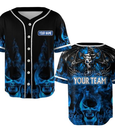 Custom your team name Baseball Jersey - Personalized Name & Skull Design - Perfect Gift For Fans