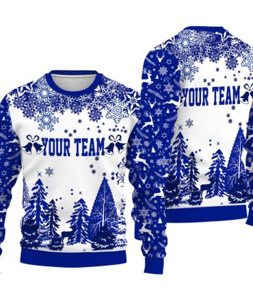 Custom Your Team Name Sport Special Xmas Tree Christmas Ugly Sweater