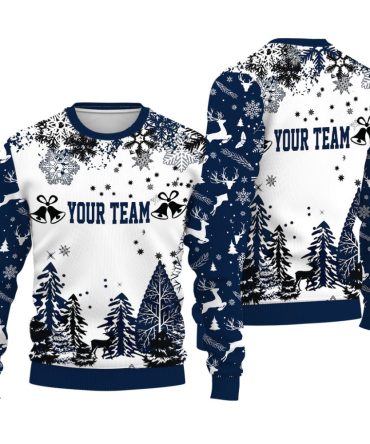 Custom Your Team Name Sport Special Xmas Tree Christmas Ugly Sweater