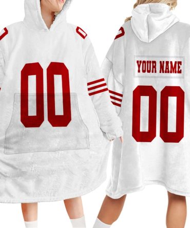 Custom Your Team Name Sport Football NFL Inspired Football Hooded Blanket Hoodie