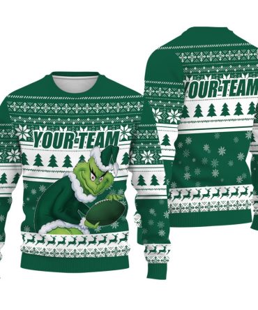 Custom your team name sport Grinch Christmas Ugly Sweater