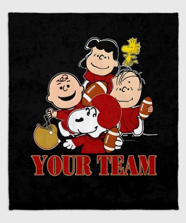 Cozy Custom Your Team Name Peanuts Blanket - Perfect Holiday Gift For Fans!