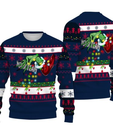 Custom your team name sport Special Grinch'S Hand Christmas Ugly Sweater