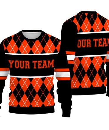Custom your sport team name Exclusive Argyle Ugly Christmas Sweater