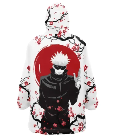 Satoru Gojo Cherry Blossom Jujutsu Kaisen Hooded Blanket Hoodie