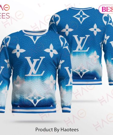 Stylish Blue Designer Logo Sweatshirt - Unisex Luxury Fashion By Haotees