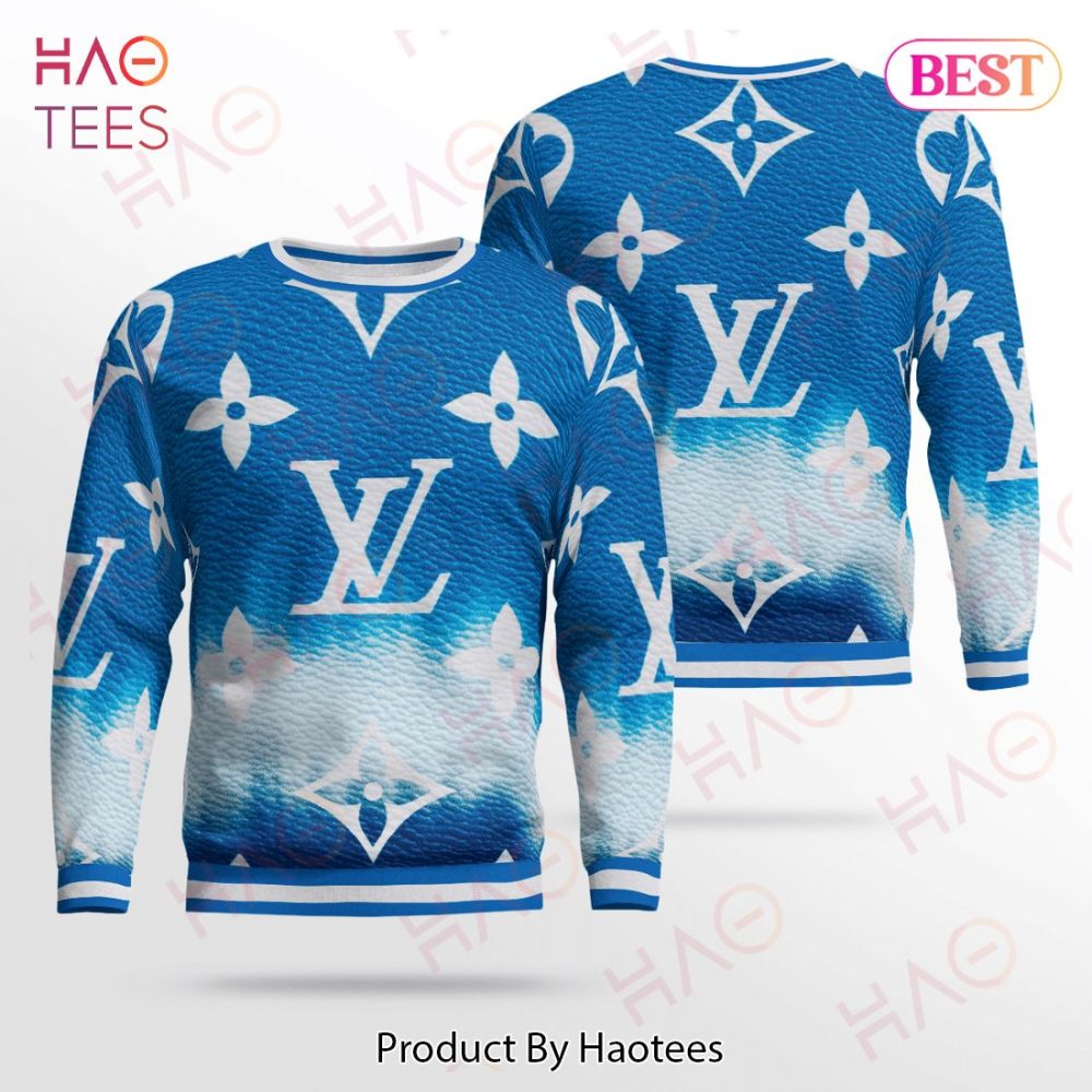 Stylish Blue Designer Logo Sweatshirt - Unisex Luxury Fashion By Haotees
