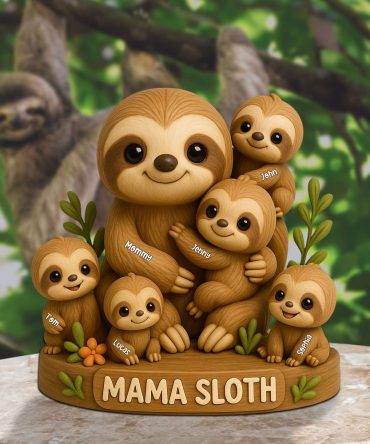 Personalized Christmas Gifts For Mom Plaque Mama Sloth 06Natn150425